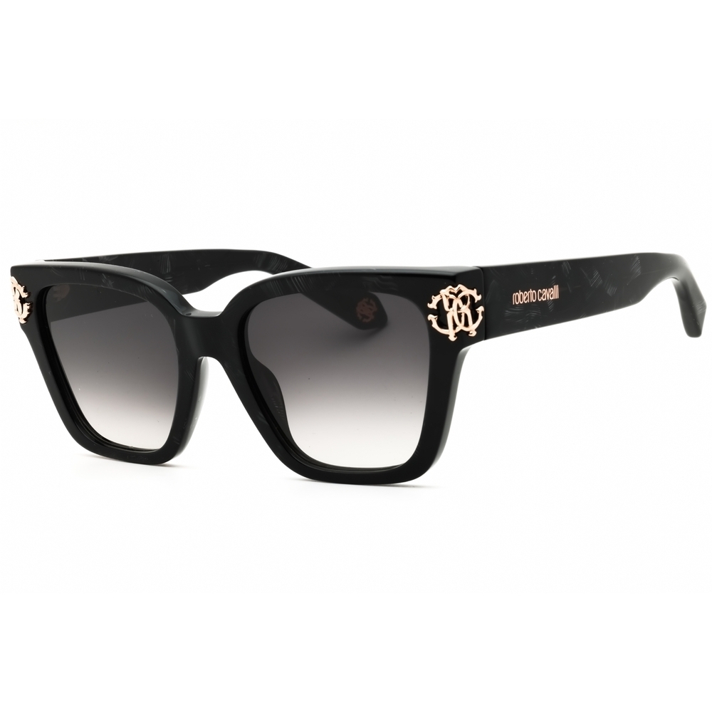 Roberto Cavalli 600179 Sunglasses Black White Acetate Rectangular